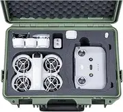Lykus Titan N110 Waterproof Hard Case for DJI Neo Combo, RC-N3/DJI RC 2, Support Up to 7 batteries [CASE ONLY]