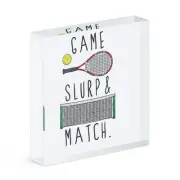 Game Slurp And Match Acrylic Photo Block Frame Funny Tennis Sport Joke