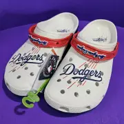 NEW Crocs MLB Los Angeles Dodgers Classic Clog Men's Size 10 White Blue Baseball
