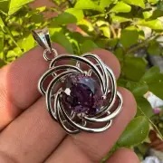 Certified 53 Ct Natural Color-Change Alexandrite 925 Solid Silver Pendant