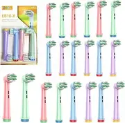 Kids Electric Toothbrush Heads for Oral B, Replacement Brush Heads for Kids Brush Heads Compatible with Sensitive Clean, Soft Bristles, Small Heads, Fits Pro 1000, Action, Floss & More! Pack of 20