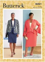 Butterick Sewing Pattern 6821 10971 Jacket Skirt Misses Size 18-24