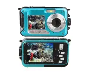 24MP Waterproof Digital Camera Underwater Camera for Snorkeling-Blue