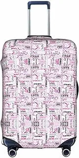 [FSCEV] Gymnastics Red Trolley Suitcase Protective Cover Business Travel Luggage Protector Fashion 18-32 Inches, White, M