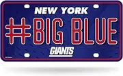Rico Industries NFL New York Giants #BigBlue #1 Fan Metal Auto Tag 8.5" x 11" - Great for Truck/Car/SUV