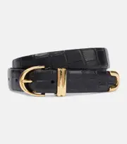 [Khaite] Khaite Bambi croc-effect leather belt Inch 31.5 black