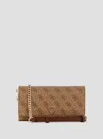 GUESS Brown Logo Noelle Flap Organiser Bag