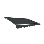 Outdoor Folding Arm Awning Retractable Sunshade Canopy Grey 4.0m x 3.0m