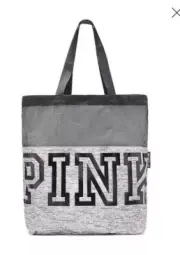 NWT! Victoria's Secret Pink Mesh Tote Bag Gray