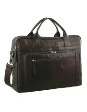 [Pierre Cardin] Rustic Leather Computer/Business Bag in Brown