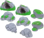 BESPORTBLE Terrarium Miniatures 8pcs Realistic Resin Stones Micro Landscape Ornaments Fairy Garden Accessories