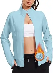 [VUTRU] Casual Jacket for Women Fleece Zip Up Jacket Tops Long Sleeve Fall Coat Trendy