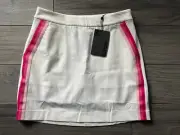 G/FORE TUX WOMENS GOLF SKORT, SNOW WHITE WITH PINK, NWT $155, 2
