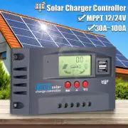 30/100A MPPT Solar Charge Controller 12V/24V Solar Panel Battery Regulator US