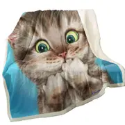 Adorable Cat Sweet Regretful Kitten Throw Blanket