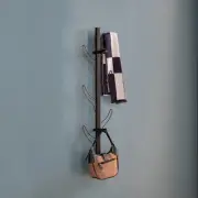 Wall Mounted Coat Rack | Black Entryway & Bathroom Organizer