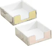 HONMEET 2pcs Note Box Transparent Stationery Organizer Clear Notepad Organiser Paper Desk Pads Memo Notes Holder Surge Countertop Storage Rack School Supplies Acrylic White