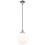 Chrome Pendants Modern Lights White Matt Glass Period Lighting Sphere