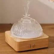 Glass Essential Oil Diffuser with Glass Reservoir & Wood Base 200Ml Ultrasonic