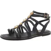 Sam Edelman Womens Tianna Black Gladiator Sandals Shoes 8 Medium (B,M) BHFO 0079