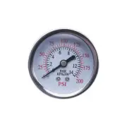 Pressure Gauge, 1/4" MPT 200 PSI, fits Sears Craftsman 921-166430, 2" Face