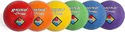 Champion Sports Playground Ball Set: 6 Multi Colored Textured Nylon Soft Rubber Bouncy Indoor Outdoor Balls Perfect for Kids Dodgeball Kickball Foursquare or Handball Games
