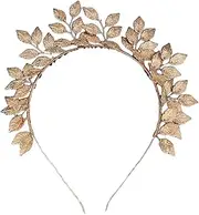 [Generic] Wedding Gold Leaf Tiara Hair Crown Handmade Bride Hair Band Bridal Goddess Leaves Head Pieces for Wedding Prom Party
