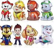 Philoctes Birthday Balloons Dogs, 8 Pack XXL Foil Balloons, Dog Motifs, Paw Dog Kit, Shaped Foil Balloons, Multicoloured, For Theme Party Supplies, Children's Birthday Decoration