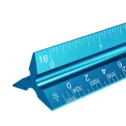 Architectural Scale Ruler, 12" Aluminum Architect Scale, Triangular Ruler for Bl