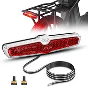 Amitor E Bike Rear Light with Brake Light & Reflector, StVZO Safety, IPX5 Waterproof, 220° Visual, Black, ABS Material, E-Bike Compatible
