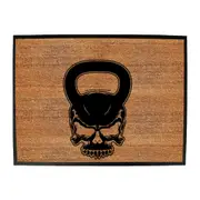 Gym Swps Kettlebell Skull - Funny Novelty Doormat Man Cave Floor mat