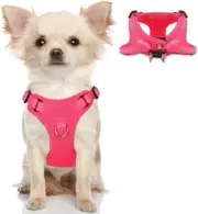 Dog Harness Step in Vest Harness, Reflective Adjustable X-Small, Pink
