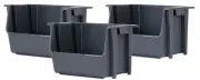Large Stackable Storage Bins, Cool Grey, 3 Count