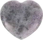 uxcell Natural Heart Shaped Crystal Stone, 1.2 Inch Mini Polished Love Gemstone Crystal, Pocket Rock Engraved Worry Stones for Women Gifts Meditation, Dark Violet