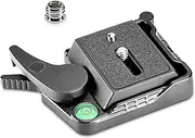 Neewer® Black Aluminum Alloy Quick Release QR Plate Adapter with 1/4"-3/8" Screw and Bubble Lever for DSLR Camera Tripod Monopod Stabilizer Ball Head