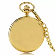 Cool Full Hunter Gold Smooth Analog Men Women Quartz Pocket Watch FOB Chain Gift