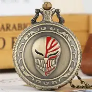 Antique 3D Clown Face Pattern Quartz Analog Pocket Watch for Unisex Chain Gift
