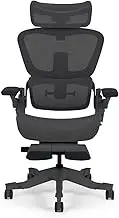 Shappa Smile Ergonomic Office Chair - Home Office Desk Chair with Lumbar Support, Mesh Chair with Foot Rest, Comfy Computer Chair with Back Support (Black)