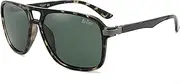[LEE COOPER] Polarized Square Sunglasses for Men - 100% UV Blocking Casual Eyewear while Fishing Driving