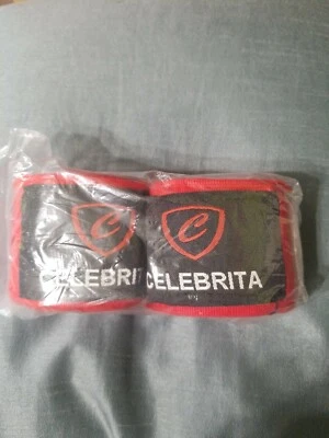 Celebrita MMA 1 Pair - MMA Red Hand Wraps 180 Inch - Kick Boxing, Muay Thai