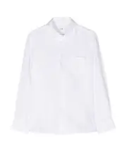 patch-pocket linen shirt 6Y,4Y White