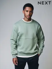 Light Green Utility Blue Sweat Top (E97769) | $58