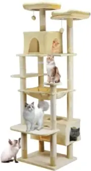 Cat Tree 1.84cm Tower for Indoor Cats with Hammock, Scratching Posts & Condos –