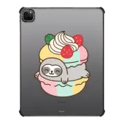 iPad Pro 12.9-inch (5th/6th gen) iPad Impact Case Cute Sloth in Rainbow Macaron with Strawberry - Kawaii Animal with Sweet Food & Fruit