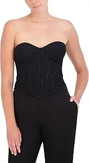 [BCBGMAXAZRIA] womens Sweetheart Neck Mesh Lace Corset Top