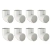 8 Pcs 1 Inch 90 Degree Elbow Pipe Fittings 2 Way, White