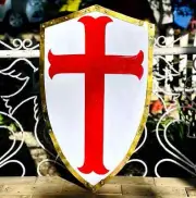 24'' Medieval Templar Handmade Red Cross Crusader Battle Knight Heater Shield