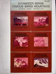 Rare 35mm, Switzerland, 6 slides, FAMOUS SWISS MOUNTAINS, Photoglob, NEW SEALED