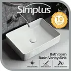 Simplus Bathroom Basin Vanity Sink Ceramic Above Counter Hand Wash Bowl White