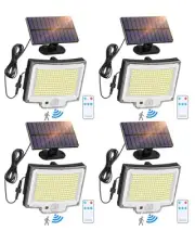 Solar Flood Light, 3800LM 228 LED Outdoor Solar Flood Light with Remote, 16.5...